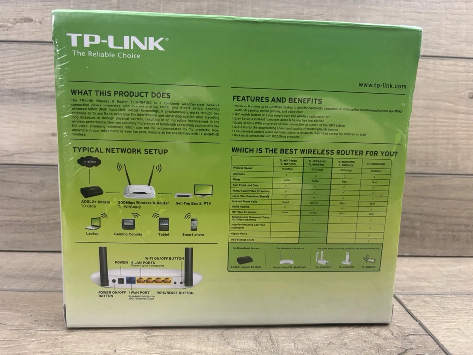 TP-Link TL-WR841ND 300mbps Wireless N Router. New And Sealed! - Image 3 of 4