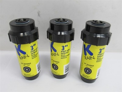 K Rain 3'' Pop-Up Spray Head Sprinkler with an Adjustable Nozzle (3 PACK)