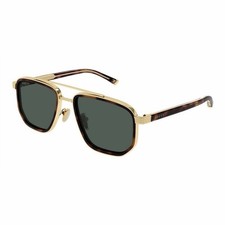 GUCCI GG2073S 003 Havana Gold Green Lens Aviator 55mm Men Sunglasses AUTHENTIC
