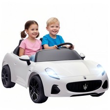 Kinder Elektroauto 12V 2-Sitzer Kinderauto mit Fernbedienung, 2 Motor Weiß