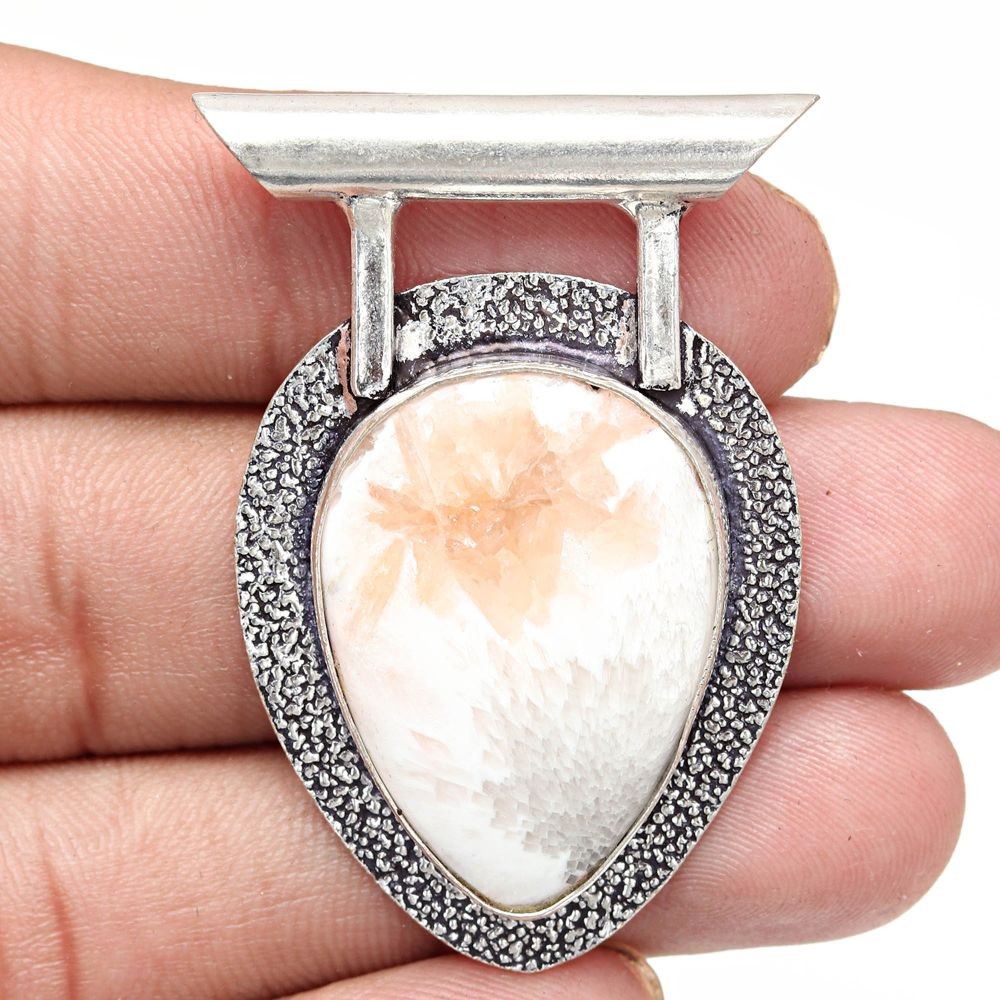 Scolecite Gemstone Necklace Handmade Jewelry Gift For Women 1.75 Inch-image