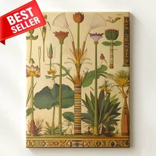 Wall Art Botanical Nile Flora Symbolic Life Ancient Features Wide Array Canvas