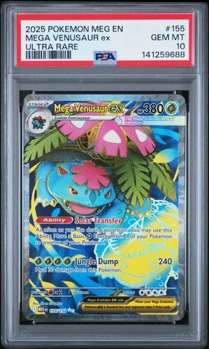2025 POKEMON MEG EN-MEGA EVOLUTION ULTRA RARE #155 MEGA VENUSAUR EX PSA 10