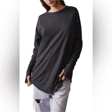 NWOT We The Free Arden Extra Long Long Sleeve Top | Black | Sz Small