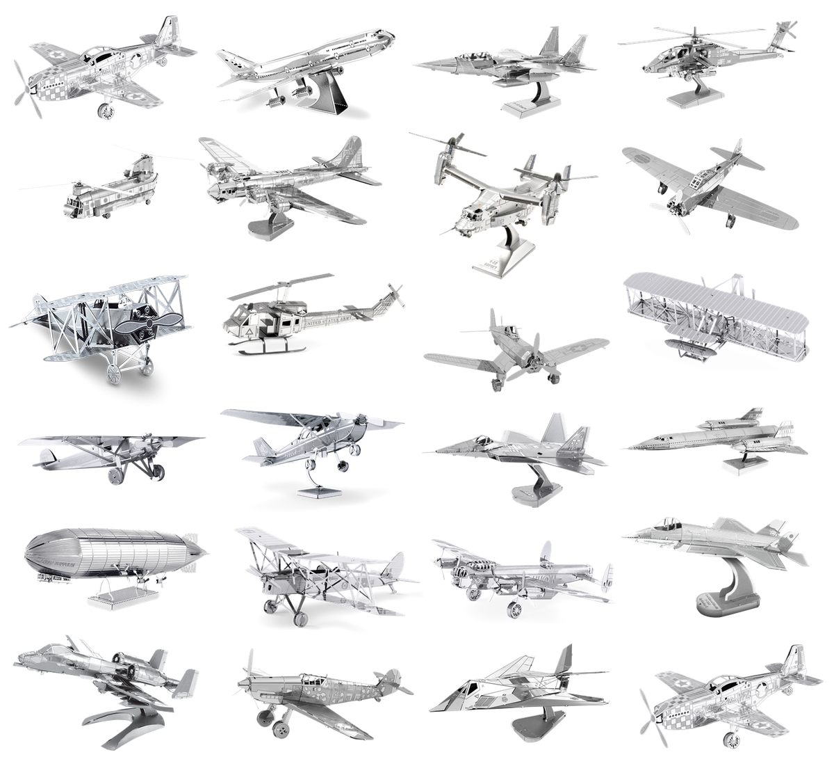 Fascinations Metal Earth AVIATION Plane Aircraft 3D Silver Steel