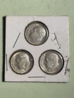 (3) Roosevelt Silver Dimes 1957, 1963 D, 1964
