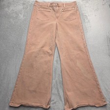 American Eagle Jeans Womens 14 Long Pink High Rise Flare Wide Leg Boho Pants