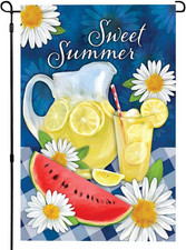 Hello Summer Watermelon Fruit Garden Flag 12 18 Inch Double Sided Summer Fruit F