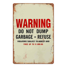Retro 'Do Not Dump Garbage' Warning Metal Sign Practical Property Hanging Decor