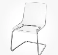 IKEA Tobias Dining Chair Clear Polycarbonate, Chrome Plated Steel Set Of 4