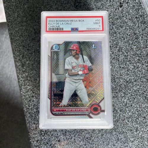 2022 BOWMAN MEGA BOX CHROME ELLY DE LA CRUZ 1st Bowman #50 MLB 🔥PSA 9🔥 Reds