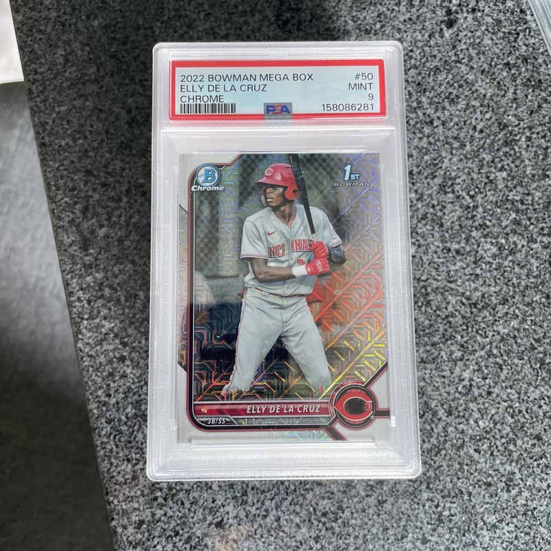 2022 BOWMAN MEGA BOX CHROME ELLY DE LA CRUZ 1st Bowman #50 MLB 🔥PSA 9🔥 Reds