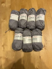 Filatura Lanarota Luxor DK Yarn Cotton Acrylic Blend 7 Skeins Color 18 Gray