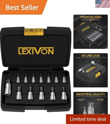 Tamper Proof Torx Bit Socket Set,  S2 Alloy Steel | 13-Piece Security Star T8...