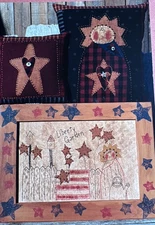 1998 Craft Pattern Liberty Garden Stitchery and Pillows MEME’S QUILTS USA Uncut