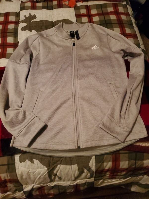 Women's Small Grey Adidas Lightweight Full-Zip Jacket