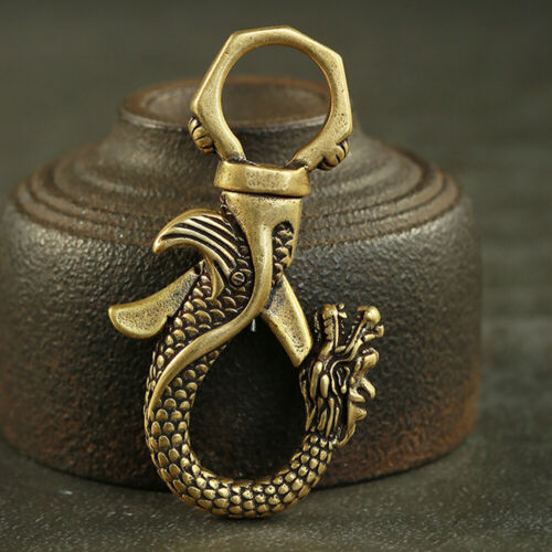 Porte-clés en métal élégant pendentif chinois dragons chinois chinois dragon porte-clés - Photo 1/11