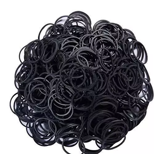 AMUU Rubber Bands 500pcs Black 1inch Small Rubber Bands for Hair Office  2.5cm