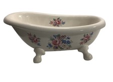 Athena Roses Vanity Bathroom Soap Dish Ceramic Footed Bathtub