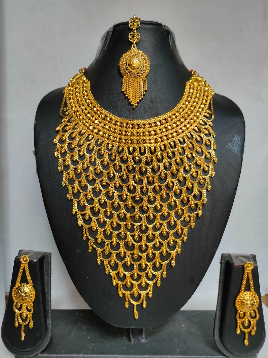 Look Ethnic Gold Plated Long Necklace For Women (LEMZL00271)