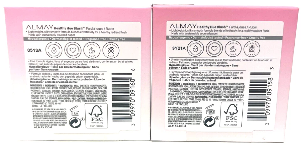 (2) Almay Healthy Hue Blush 0.17 oz Sealed 100 - Nearly Nude & 300 - Pink Flush - Image 3 of 3