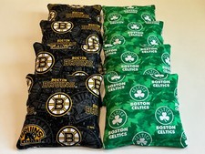 BOSTON CELTICS BRUINS CORNHOLE BEAN BAGS SET OF 8 REGULATION BAG TOSS GAME