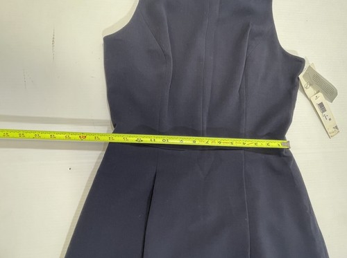 Eliza J Woman’s Navy Sleeveless Jeweled Pocket Pleated Cocktail Dress 8 - Bild 7 von 14
