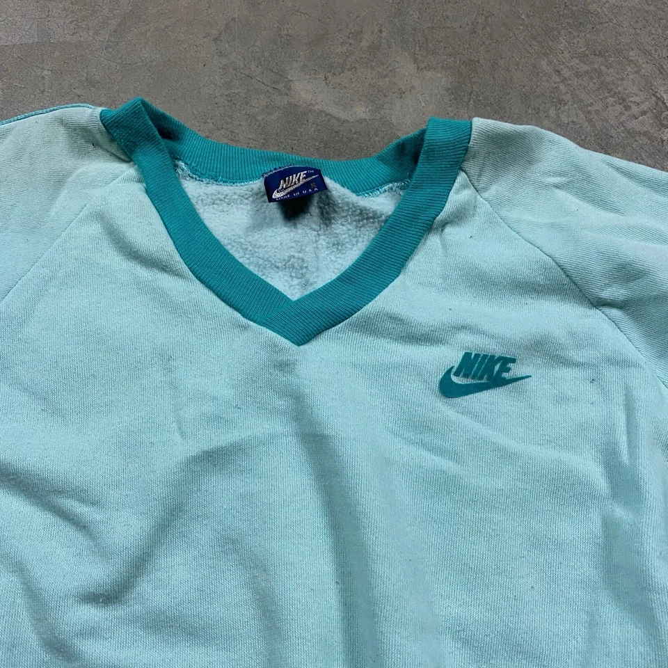 Sudadera Nike Vintage Años 70 Etiqueta Azul Para Mujer’s S Espuma de Mar Verde Correr Foto 2 de 4