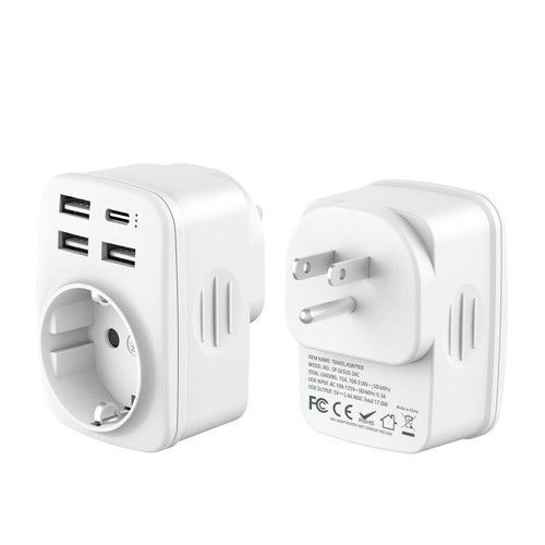USB Reiseadapter 5-IN-1 for USA Steckdose Adapter für Kanada Thailand Mexiko . - Bild 5 von 22