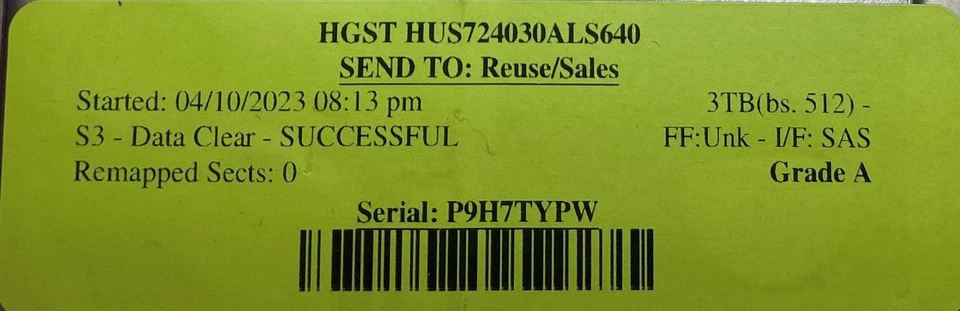 HGST HUS724030ALS640 3TB 3.5" Desktop SAS Hard Drive HDD Tested - Image 3 of 4