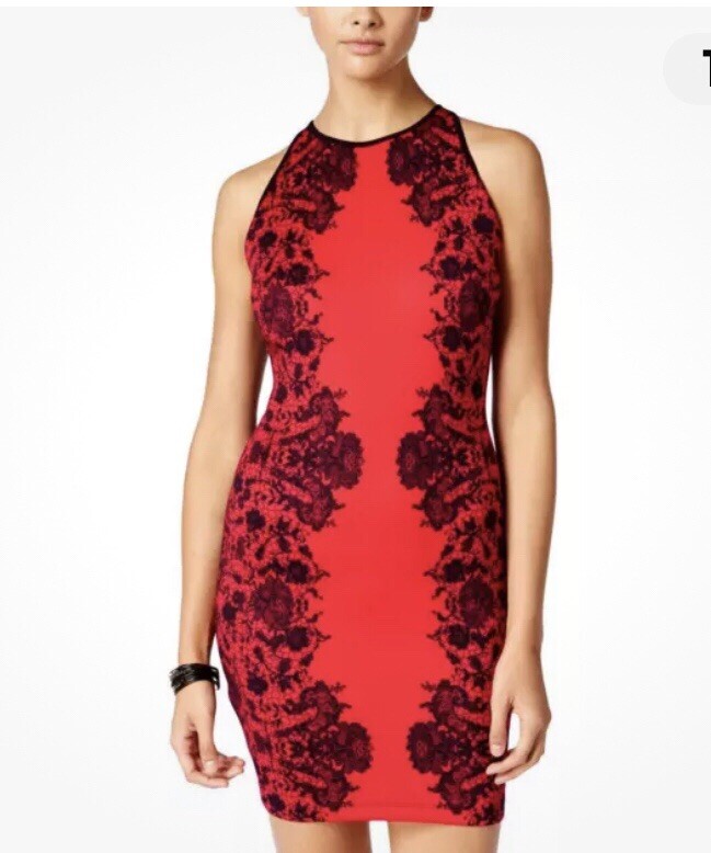 knee length dresses for ladies Zapaka Women Dark Red Lace Evening Dress Square Neck Sheath Formal Dress, Dark Red / US24W main image 0