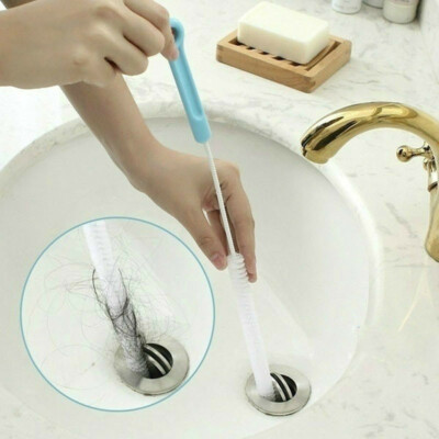 Small Pipe Brush Drain Cleaning Tool Plumbing Snake Sink Sewer Pipe Tub Cleaner