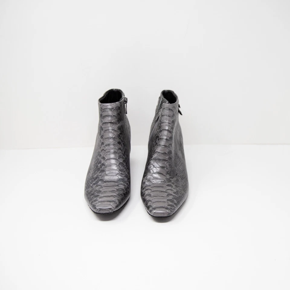 Donald Pliner Alek Mujer Imitación Serpiente Cuero Repujado Tacón al Tobillo Botines Zapatos Foto 2 de 4