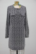 GAP Womens Long Sleeve Geometric Shift Dress Navy White Size Small Career #186