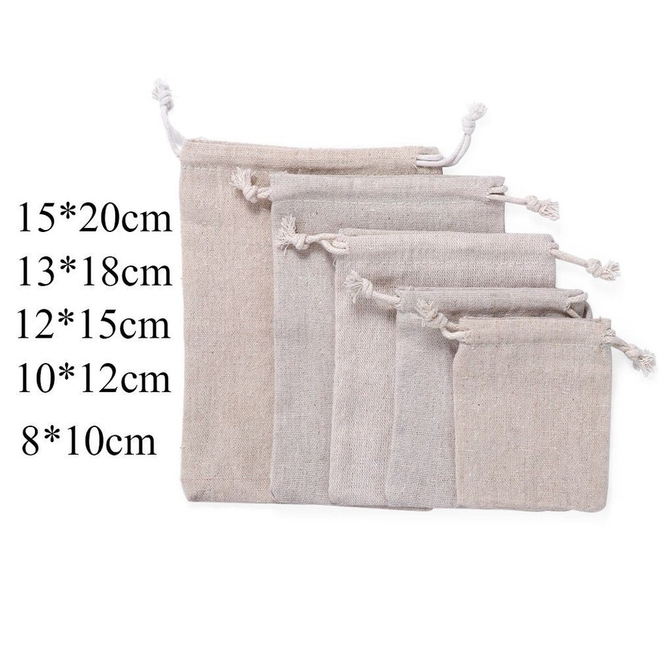 Sack Cotton Plain Candy Organizer Jute Gift Bags Drawstring Pouch