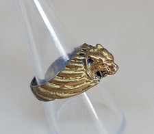 Ring Tiger Charm Merit Buddha Amulet Wealth Thai Rare Talisman Size US 8  #R019