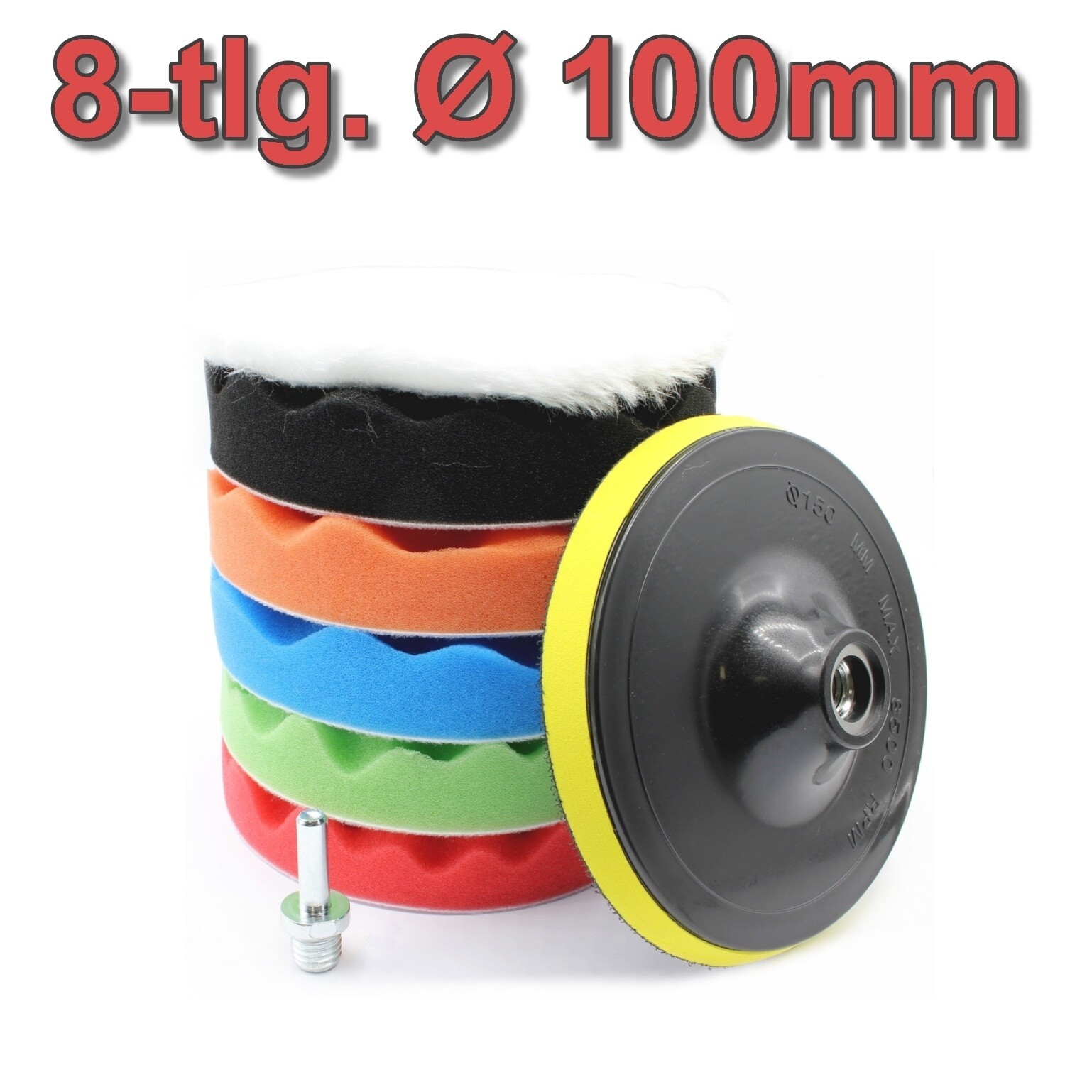 8 Stück 125mm Lammwolle Polierpads - Polierhauben Set Für Auto & Winkelschleifer