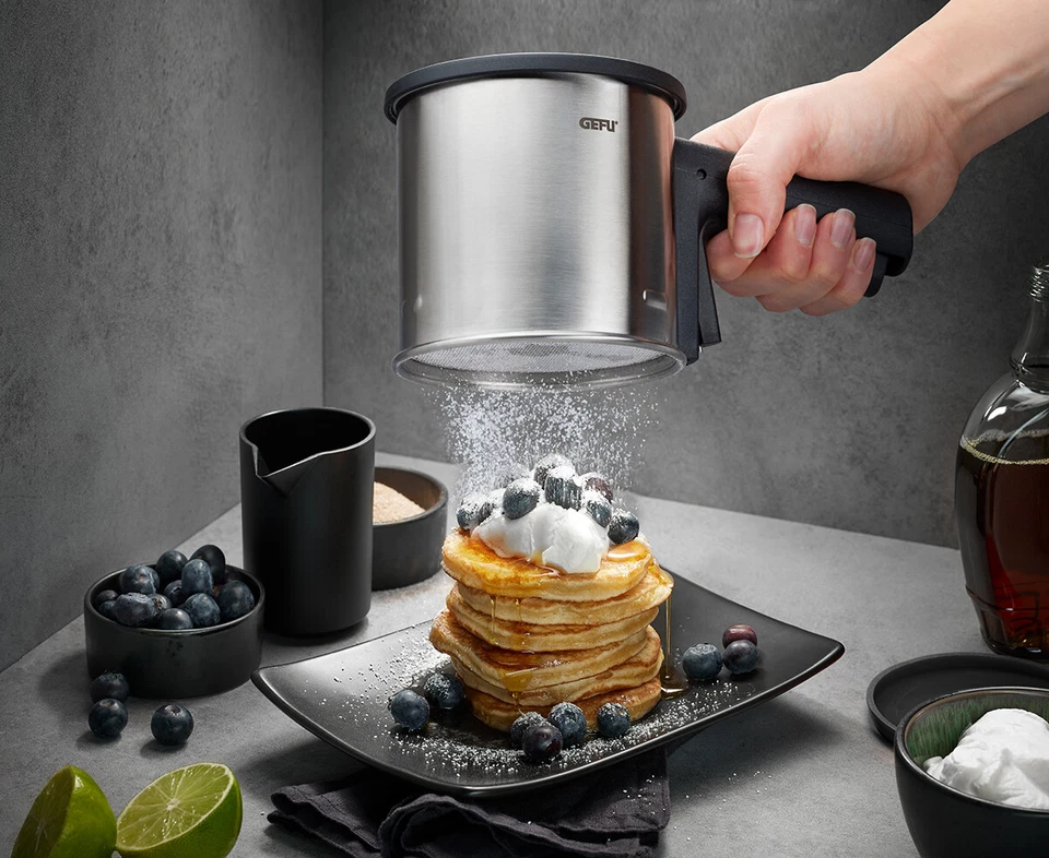 Mehl Puderzucker Sieb SIVA Edelstahl Mehlsieb Puderzuckersieb Backen Feinmaschig - Bild 2 von 4