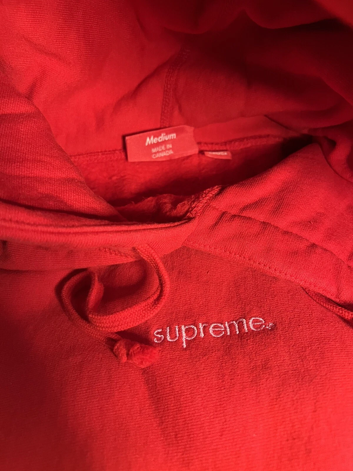 Felpa con cappuccio Supreme Trademark rossa media
