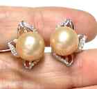 Round Cultured Pearl Stud Earrings Luminous 9.5–10mm Lustrous Peach-Pink Edison