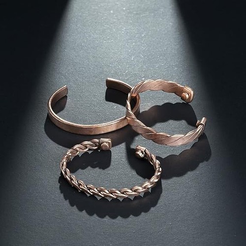 Copper Bracelets Adjustable Bangle Kada Yoga Jewelry For Men And Women - Picture 59 of 62
