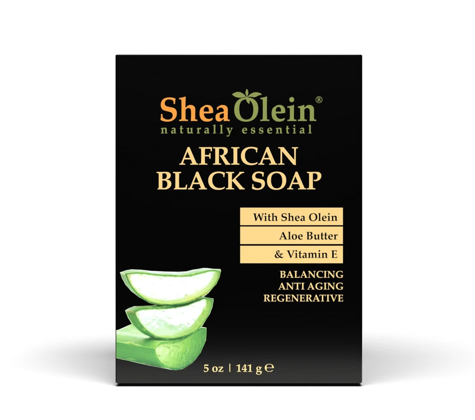 SheaOlein African Black Soap With Aloe Butter & Vitamin E, 6-pack - Image 2 of 3