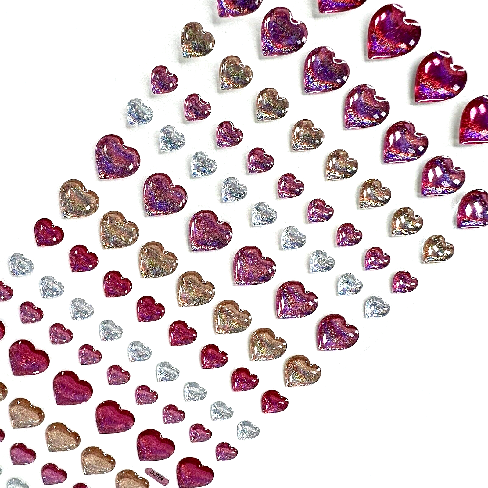 Glitter Heart Epoxy Stickers Valentine's Scrapbooking Journaling Card Making
