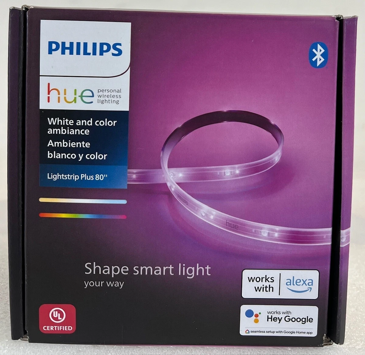 Philips Hue Lightstrip Plus (2m/6ft Base Kit with Plug) 555334