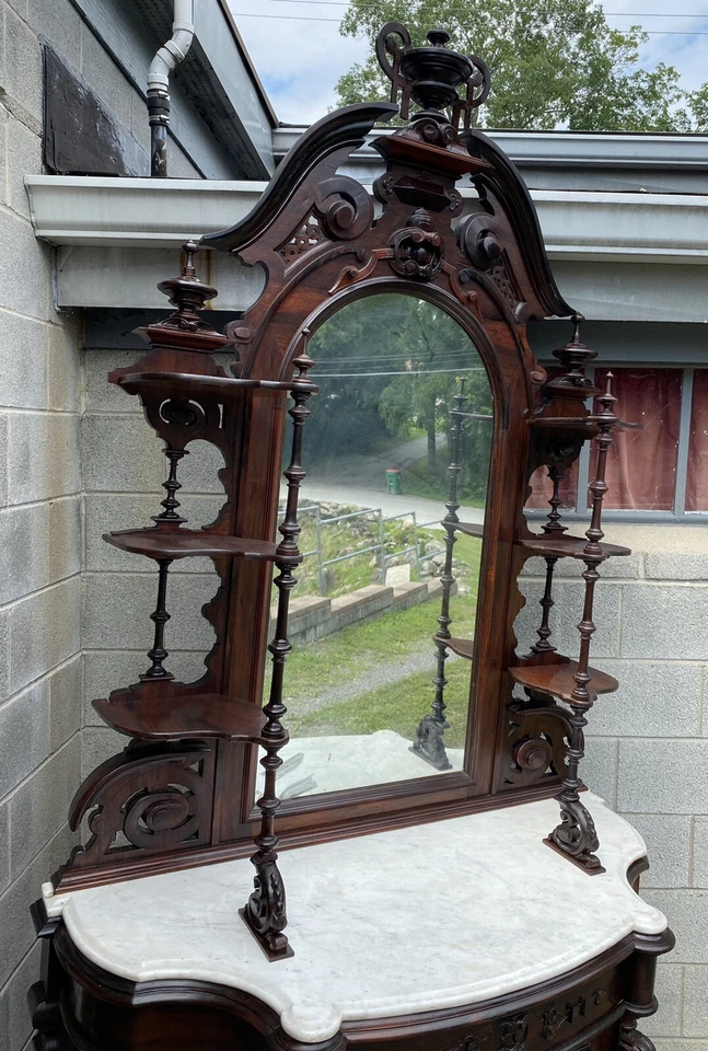 TAGERE SUPERIOR MÁRMOL ROCOCÓ DE PALO DE ROSA Foto 3 de 4