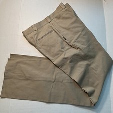 Vintage NEW Polo Ralph Lauren Khakis Pants 34W Unhemmed Talon Zipper Flat Front