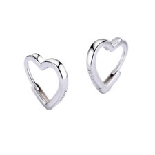 925 Sterling Silver Heart Love Shape Hoop Earrings Jewelry Giftsfor Women Girls