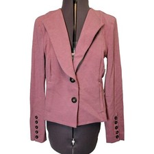 Cabi Apploud Short Jacket Size 8 3550 2 Button Mauve Pink Long Sleeve Blazer