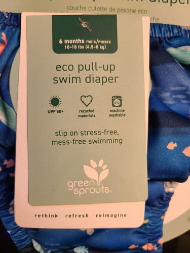NEW Green Sprouts 6 Months Swim Diaper Swimsuit Undersea Friends - Picture 3 of 4