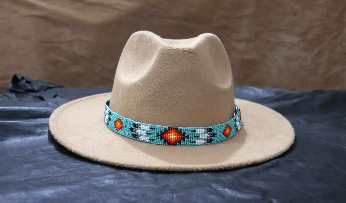 Beaded Hat Band Native American Style Southwestern Cowboy Rode Handmade  hatband